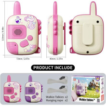 Kids Walkie Talkies - 1000 Feet Range - Unicorn Gift for Girls and Boys Ages 4-10 - Outdoor Toy Walkie Talkies