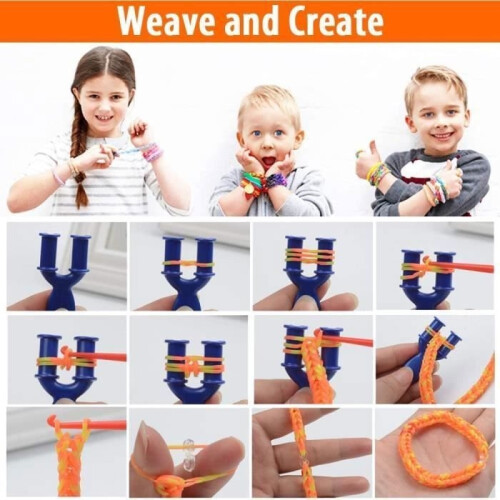 1500PCS Elastic Bracelet Kit, 32 Grids DIY Elastic Loom Bands Kit 2