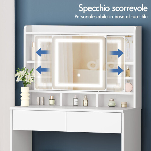 ALFORDSON Scrivania per Trucco Specchio a LED Camera da Letto Comò per Donna 1