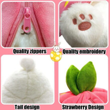 Cute 35cm Strawberry and Radish Doll Transforms into a Small Plush Rabbit Doll, Valentine's Day Birthday Gift, c1