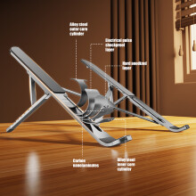 Ergonomic Laptop Risers Foldable Metal Stand With 7-Black