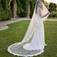 Voiles de mariée en dentelle avec détails d'appliques