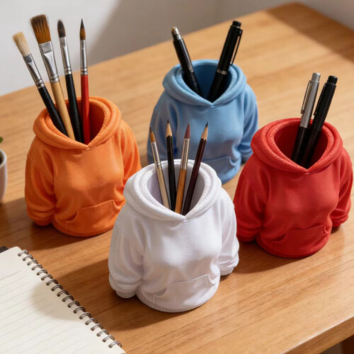 Porte-crayons de bureau, tasse à stylos, décorations de-Rouge 2