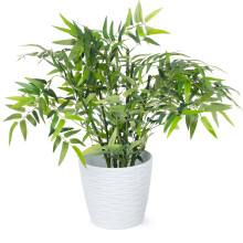 Plastic Plant Pot with Wave Design 18cm White