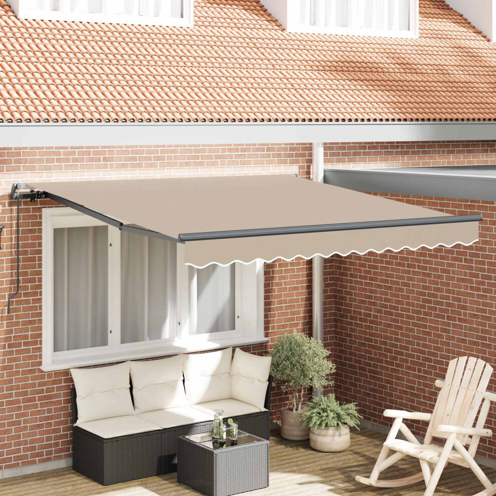 Vidaxl Retractable Awning Beige 300 X 250 Cm Polyester And Aluminium