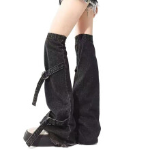 Vrouwen Denims Beenwarmers Harajuku Punk Kniekousen-Zwart