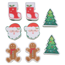 8 Pcs Christmas Sponges Kitchen Dual Sided Dish Sponges for Washing Dishes Santa Christmas Tree Gingerbread