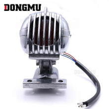 (Silver)Harley Motorcycle Retro Modified Led Taillight Stop Lamp Universal Retro Signal Taillight For