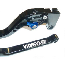 YAMAHA MT-07 TRACER LONG BLACK BRAKE CLUTCH LEVERS SET RACE TRACK ENGRAVED R15E3