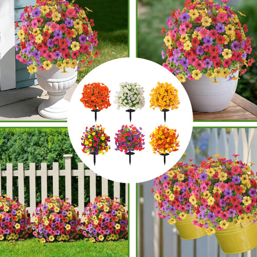 Artificial Morning Glory Flower Stake Simulation-Mixed colors 2