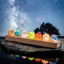 Colorful Glass Star Luminous Planet Astronomy Planets Fantastic Style Home Decoration Cosmic Model Xmas Gift,B