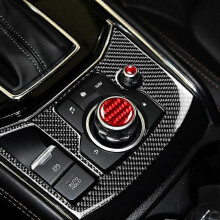 (Rote Kohlefaser) Passend für Mazda3, 6, CX-5 und CX-9 (Modelljahr 2017) – Abdeckung für die Multimedia-Lautstärkeregler