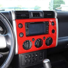 (Schwarze Kohlefaser) Passend für Toyota FJ Cruiser (Baujahre 2007–2021), Mittelkonsole, Klimaanlage,