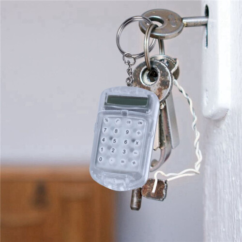 4X Clear Plastic Casing 8 Digits Electronic  Calculator W Keychain 2
