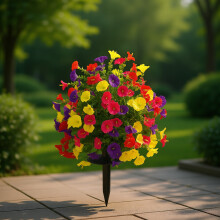 Artificial Morning Glory Flower With Ground Stake-RosePurple