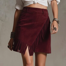 Women's faux vintage , bohemian maxi skirt,-Royal Blue M