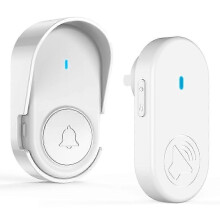 (White)D10 Intelligent 433MHz Wireless Doorbell Home Welcome Doorbell 250m Remote Door Chime,EU Plug