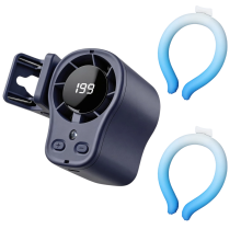 Tragbarer, wiederaufladbarer Mini-Ventilator mit Clip, 360-Drehung, stufenloser Windgeschwindigkeit und USB-C-Anschluss,Dunkelgrau