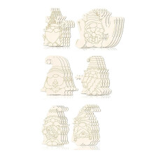 60PCS Ornaments for Tree Unfinished Blank Wood Gnome Cutout Slices with Draft for Kids DIY Making Painting