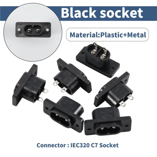 6 x AC 250V 2.5A IEC320 C7 Socket Solder Cup Pins Power Connector 1