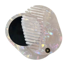 Miroir de beauté élégant en acétate avec peigne inclus, idéal-1