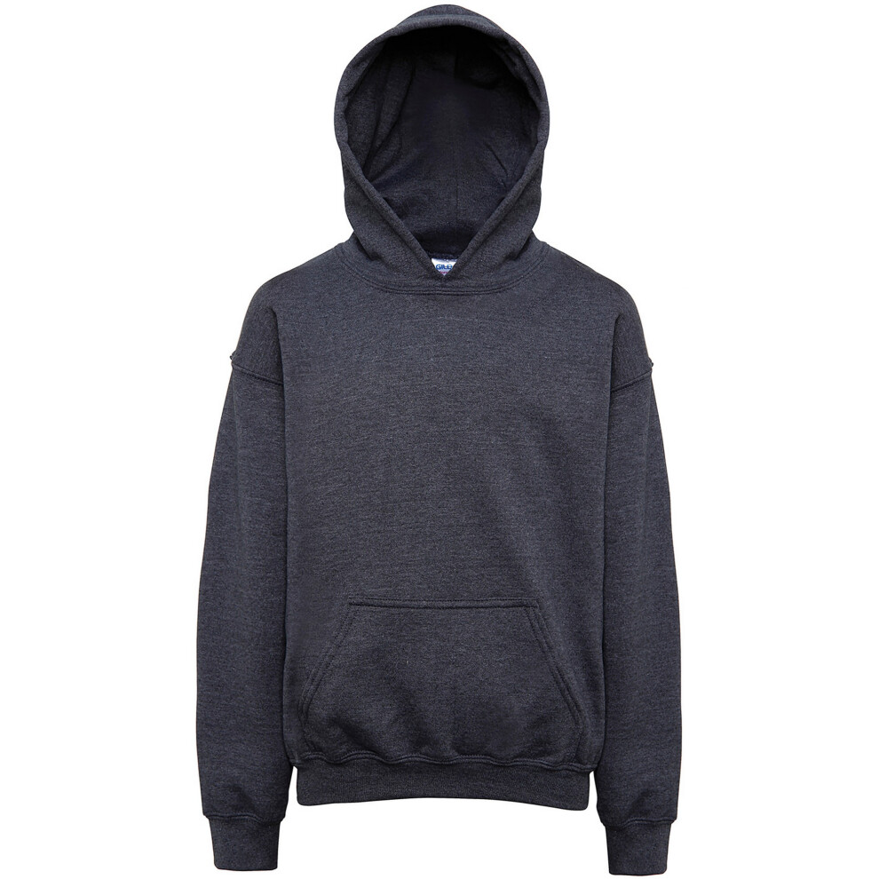 Gildan (12 Years, Dark Heather) Childrens/Kids Heavy Blend Hooded Sweatshirt