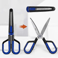 (Blau)FIZZ FZ21210 2-in-1 Tragbare multifunktionale Antihaft-Kartonschere aus Edelstahl -