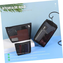 2 stuks mesh opbergtasjes zwart make-up tasje reisaccessoires