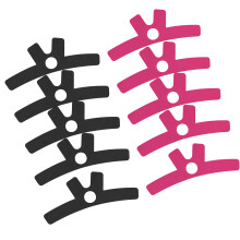 Bande athlétique élastique de soutien de-Rose noire rouge os