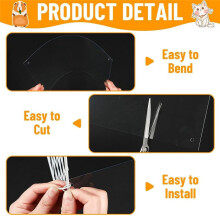 12 Pack Pet Cage Liner Protection Rabbit Cage Urine Guard Clear Cage Liner Guinea Pig Side Lining Siding