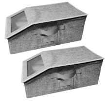 2 PCS Stackable Hat Storage for Baseball Caps, Holds to 24 Caps Hat Organizer for Closet, Hat Boxes with Cardboard