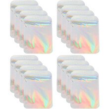 50 stuks holografische sieradenetuis met afsluitbare opbergzakjes voor kettingen en ringen