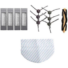 Passend für Deebot Ozmo T9, 1x Hauptbürste, 6 Seitenbürsten, 4x Filter, 4x Reinigungstücher (kompatibel