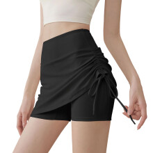 Athletic Wear Skort Mini-jupe extensible fendue avec-Noir M