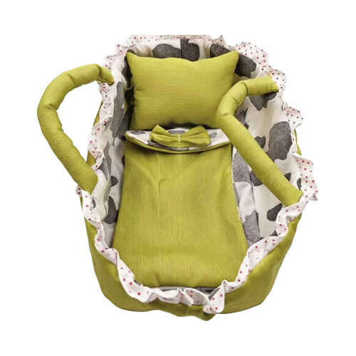 Petit berceau de poupée de panier de lit de poupée avec-Vert