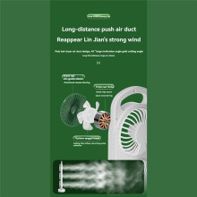 Triple Turbine Design Fan USB Charging High Wind Desktop Fan Home Dormitory Fan Silent Operation White and Green