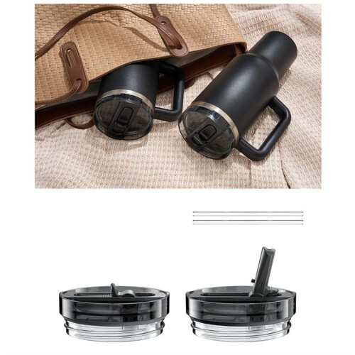 2PCS Cup Lids for  Cup Lids Leakproof,  Cup Lid Replacement for 40oz with 2 Straws 1