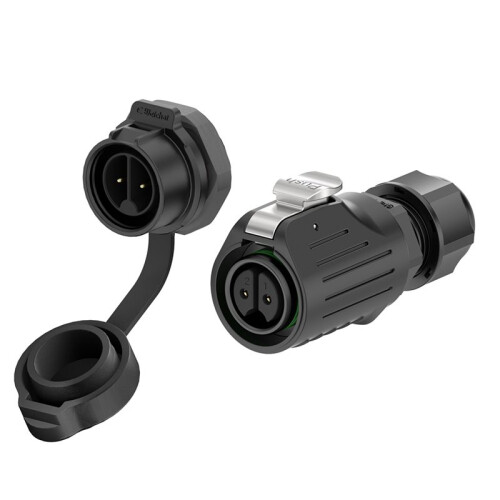 EW-LP16 2 Pin Waterproof Circular Connector, IP68 Panel Mount Industrial Plug Socket