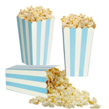 24 Pack Gestreepte Popcorn Dozen, Papieren Snoepcontainers, Feestbenodigdheden voor Filmavond, Carnaval & Verjaardag