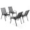 Birchtree BIRCHTREE Garden Chairs Set of 4 Stackable Black 12