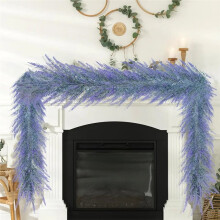 Artificial Lavender Garland Flexible Hangable Fake Plant Artificial Flower Garland PurpleLavender for Front Door A