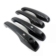 (Schwarz, 2 Knöpfe) Kompatibel mit Dodge Journey 2009–2013, neue Autotür in Carbonfaser-Chrom-Optik