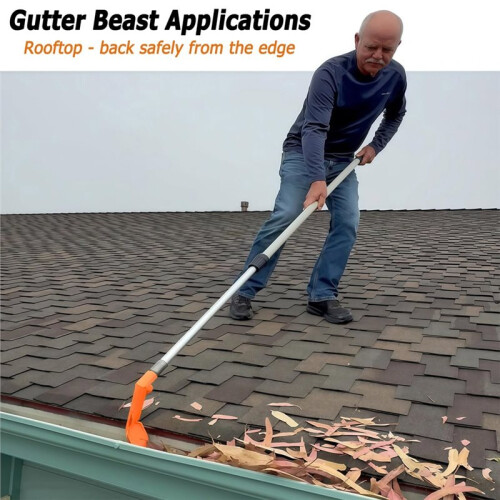 Multi-Angle Gutter Cleaning Tools From the Ground,Gutter Cleaning Tool with Threaded,Gutter Cleaner for Removing Leaves 2