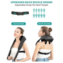 Draadloze Nekmassager met Warmte, 4D Knedende Schoudermassager voor Pijnverlichting van Diepe Weefsels, Elektrische Shiatsu-Massage