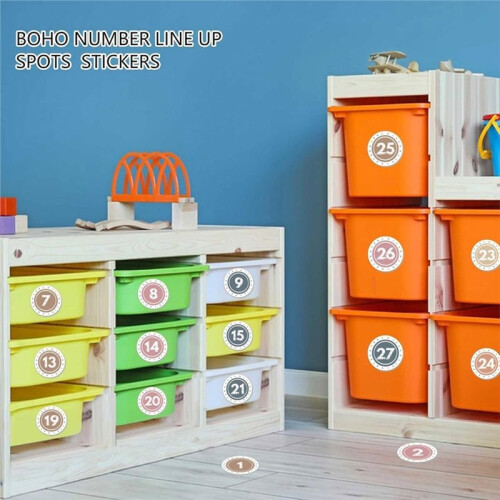 Boho   Spots for Classroom - 36pcs Number Stickers Dots for Classroom Floor Decals