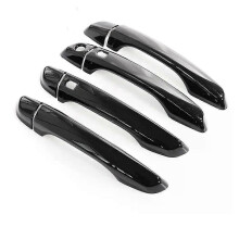 (black 2 sensors)Compatible for Peugeot 5008 MK2 SUV 2017-2023 Glossy Black Chrome Car Door Handle