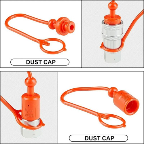 2sets Hydraulic Quick Connect Coupler NPT1/4 Hydraulic Quick Connect Coupler Fittings with Dust Cap Couplers 2