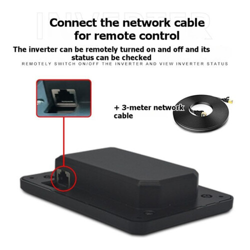 LCD Display Remote Control Box + 3-Meter Network Cable for Pure Sine Wave Inverters Only for FCHAO 2