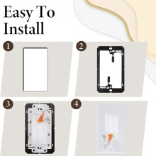 Cable Brush Wall Plate with Low Voltage Mounting Bracket Cable Pass Through Insert Single Gang Wall Cover