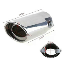 (A)Suitable Interface 63mm Single Outlet Universal Car Exhaust Tip Stainless Steel Auto Muffler Tail